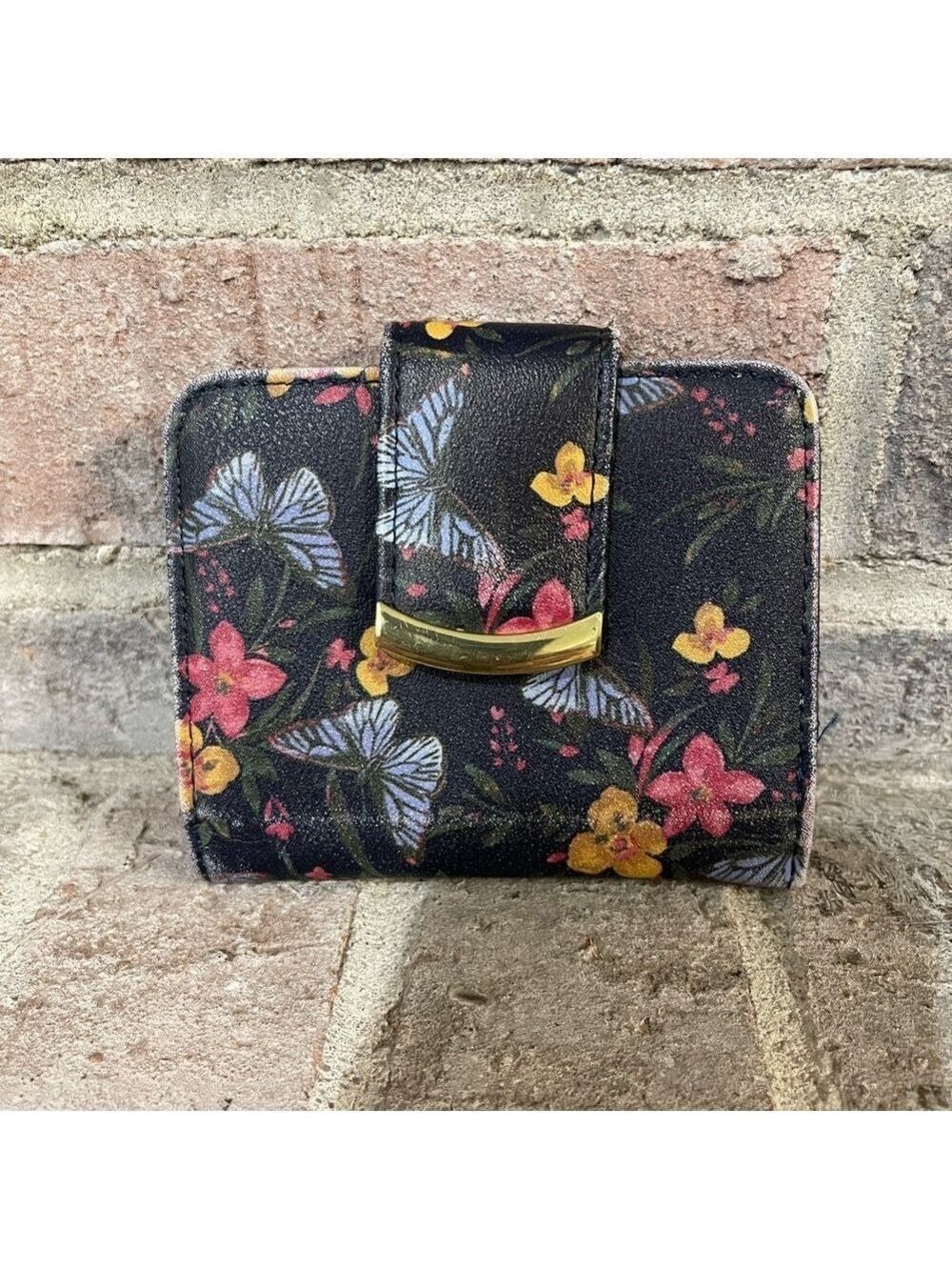 Floral Black Wallet